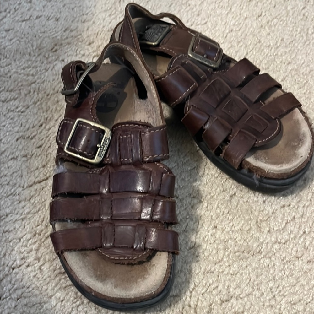 Timberland Brown Leather Fisherman Sandals